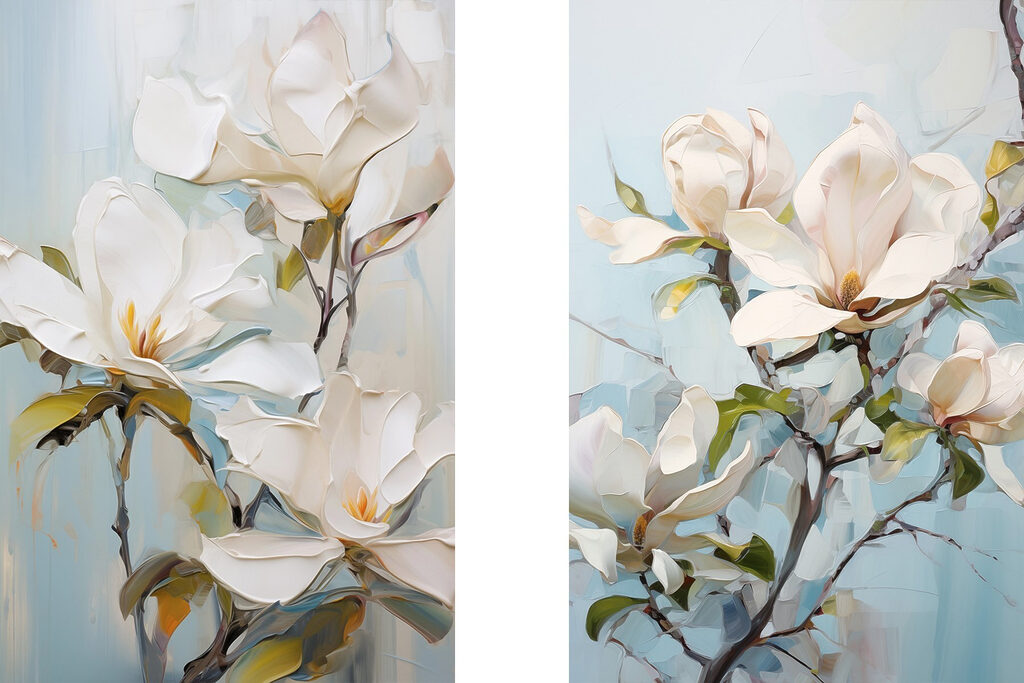 Painting of white flowers