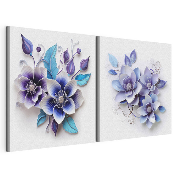 Blumen-Collage Modularer Leinwanddruck Blumen-Collage