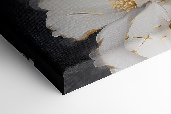 Two paintings of flowers on a black background Two paintings of flowers on a black background