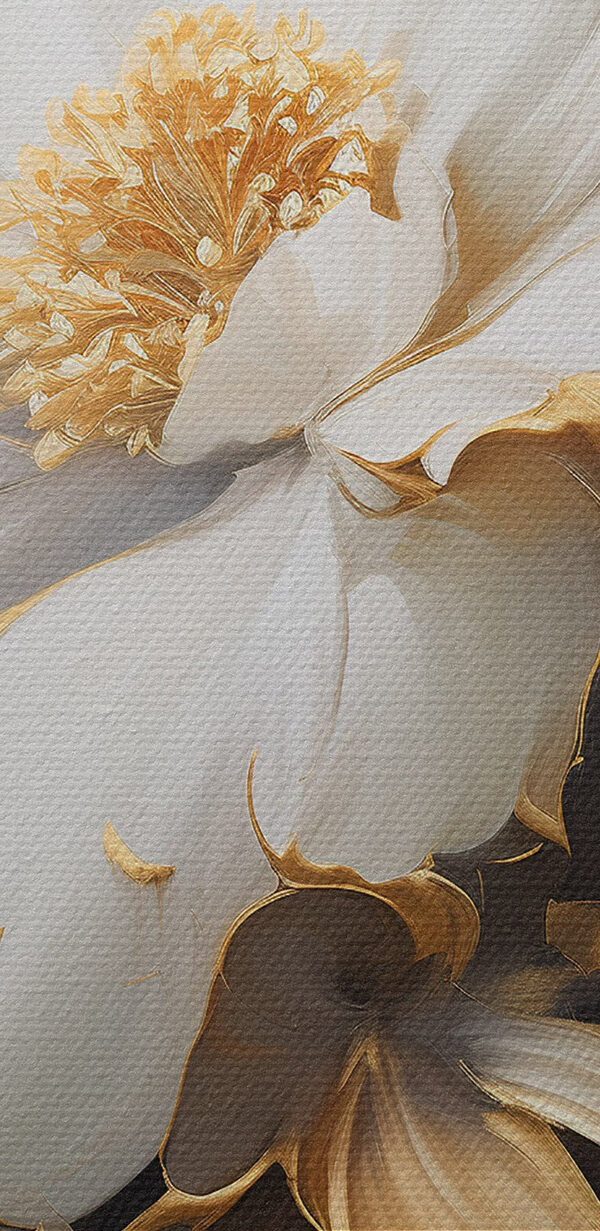 Two paintings of flowers on a black background Two paintings of flowers on a black background