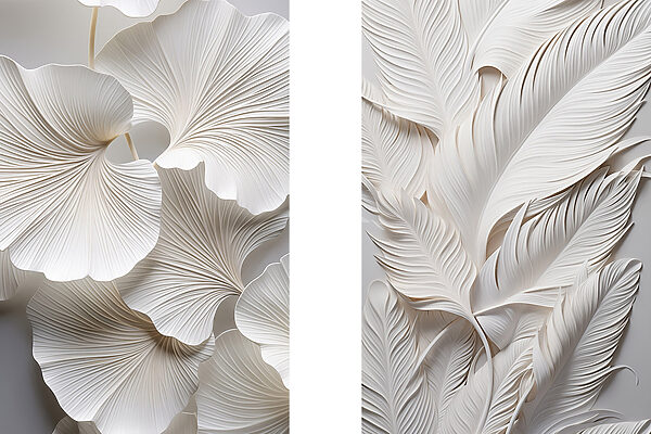 Delicate paper leaf designs displayed beautifully