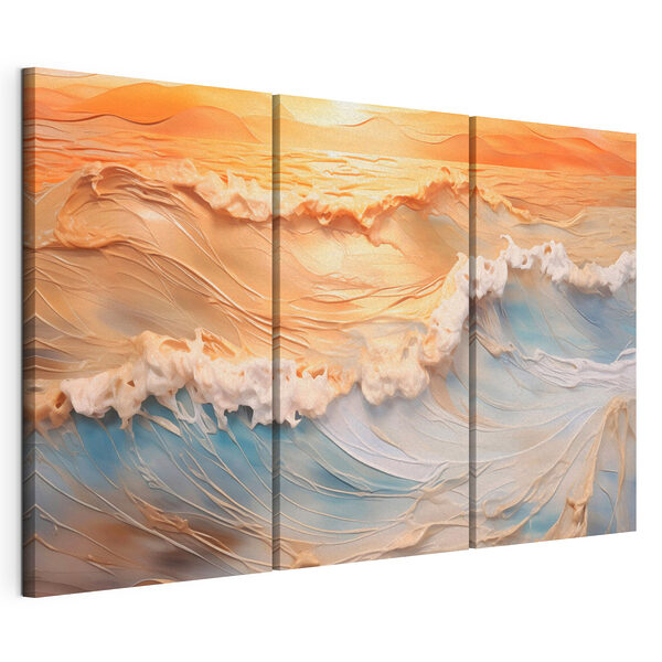 Ruhige Wellen am Rande des Sonnenuntergangs Modularer Leinwanddruck Ruhige Wellen am Rande des Sonnenuntergangs