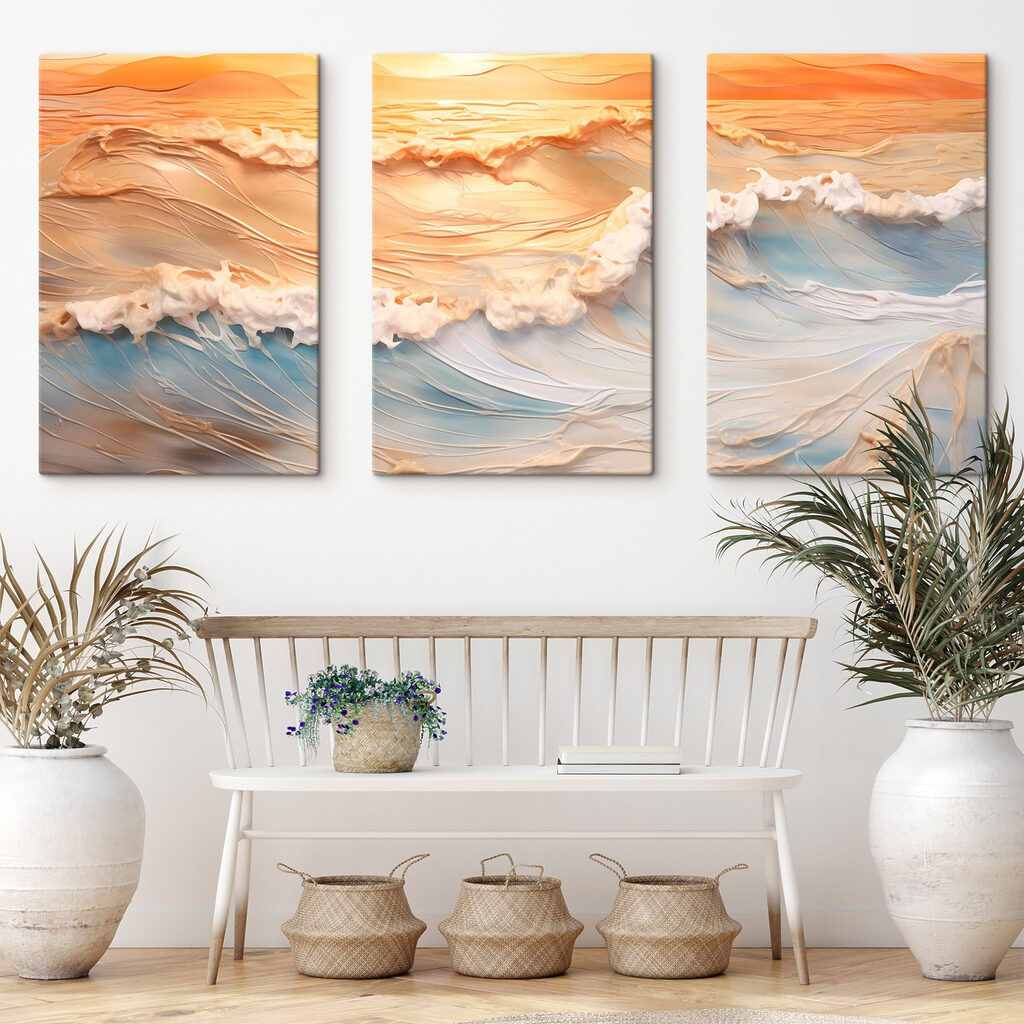 Tranquil waves at sunset's edge