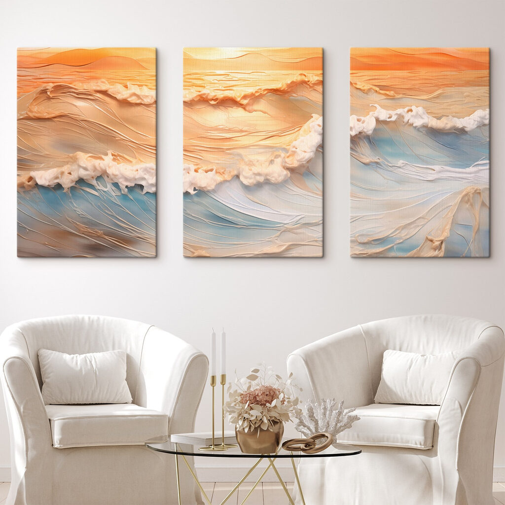 Tranquil waves at sunset's edge