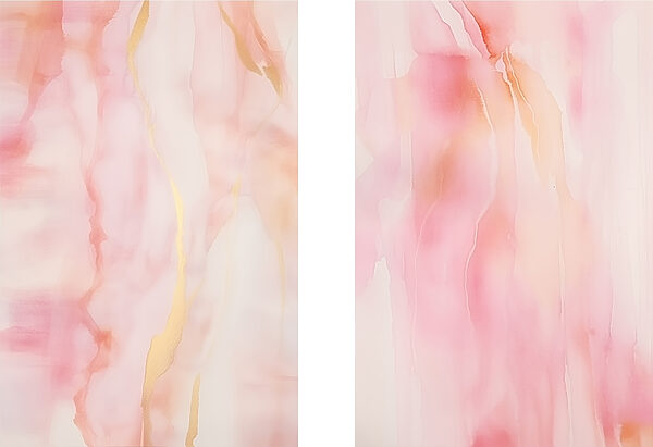Abstract pink fluid artwork display