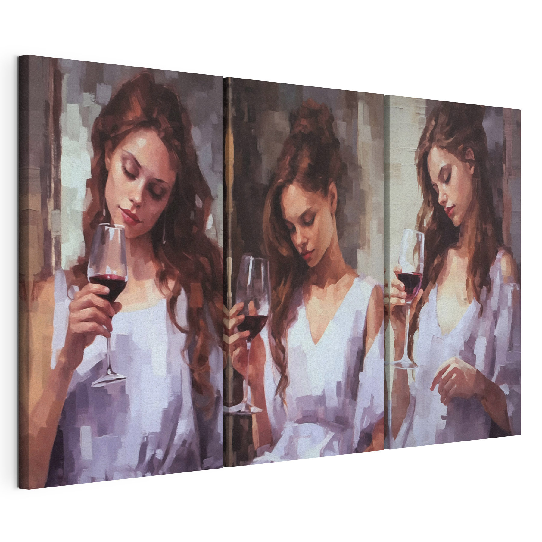 Collage of a woman holding a wine glass Collage of a woman holding a wine glass
