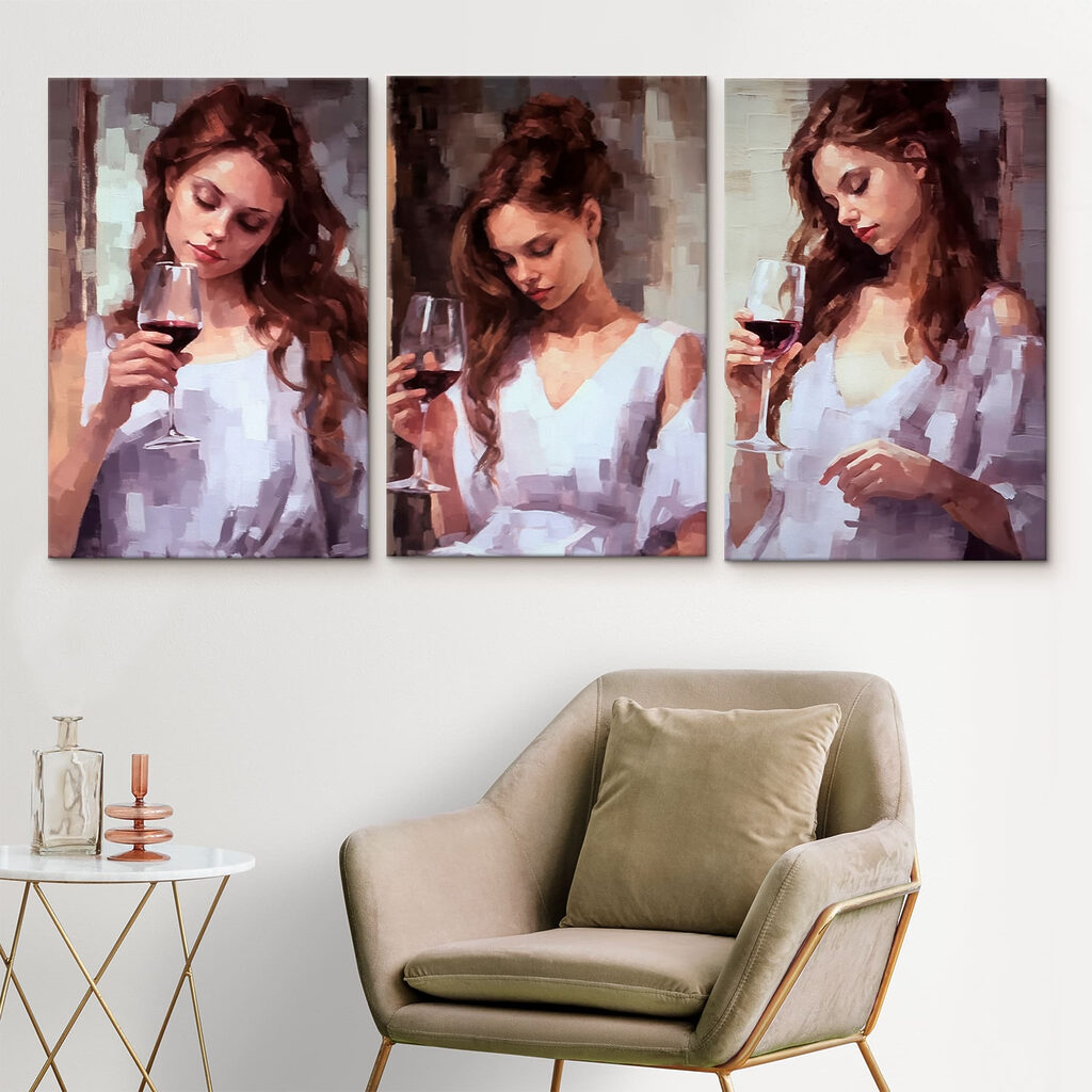 Collage of a woman holding a wine glass Collage of a woman holding a wine glass
