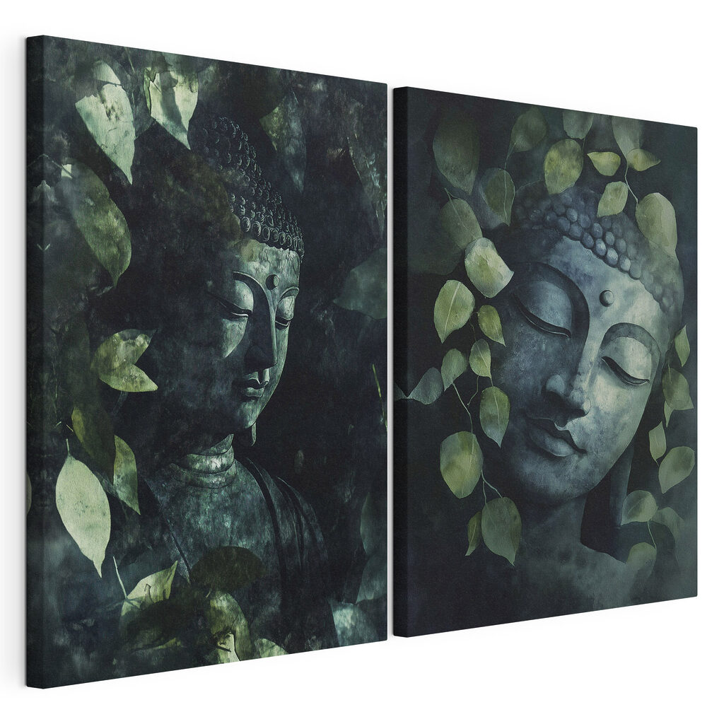Serene Buddha amidst lush foliage