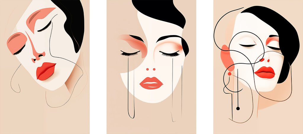 Collage of women's faces Collage of women's faces
