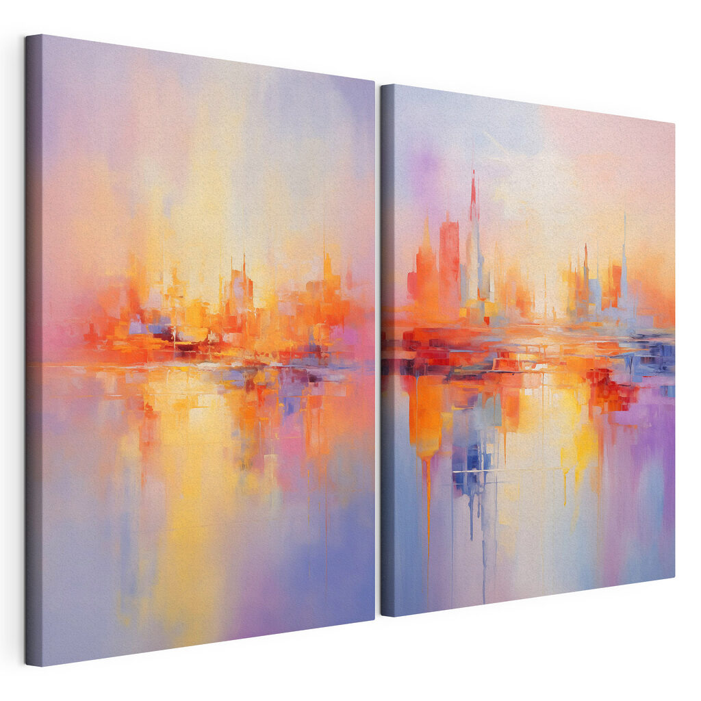Painting of a city Painting of a city