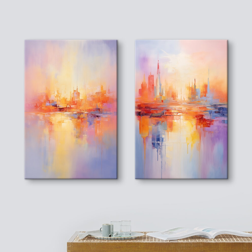 Painting of a city Painting of a city
