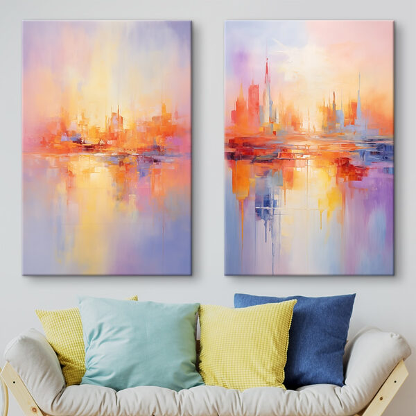 Painting of a city Painting of a city
