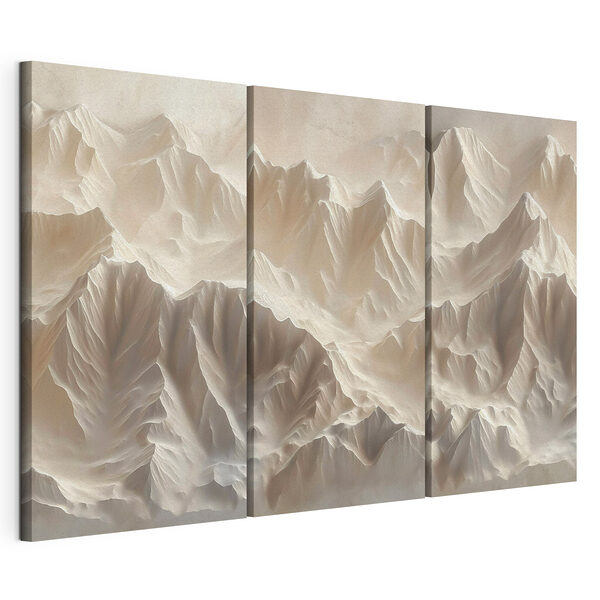 Modularer Leinwanddruck Bergkette mit Schnee