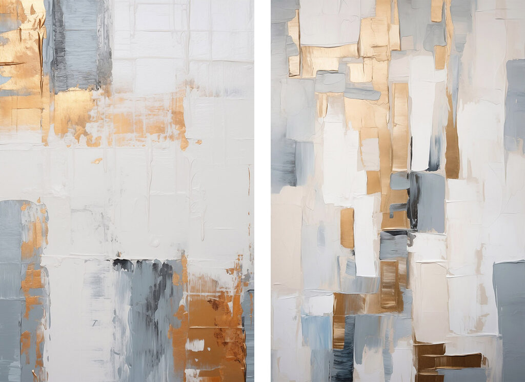 Two paintings of different colors Two paintings of different colors