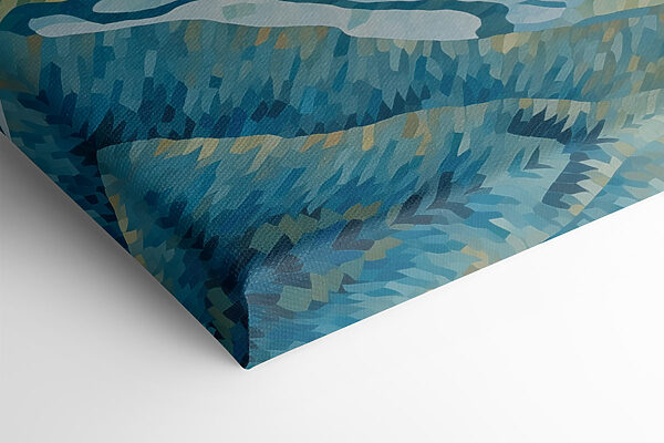 Painting of mountains and a river Painting of mountains and a river