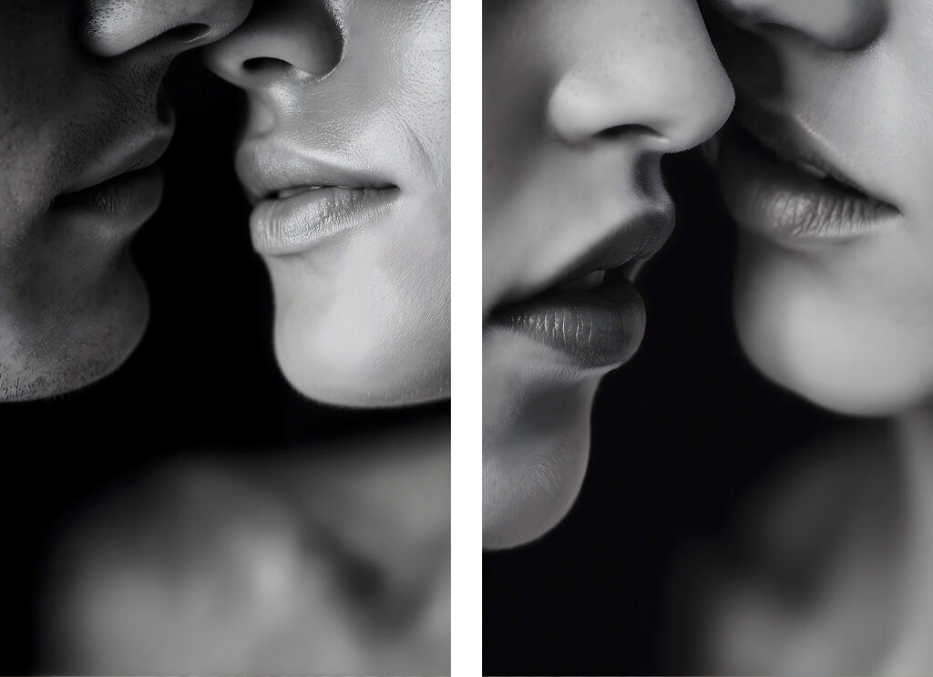 Intimate moments captured in monochrome