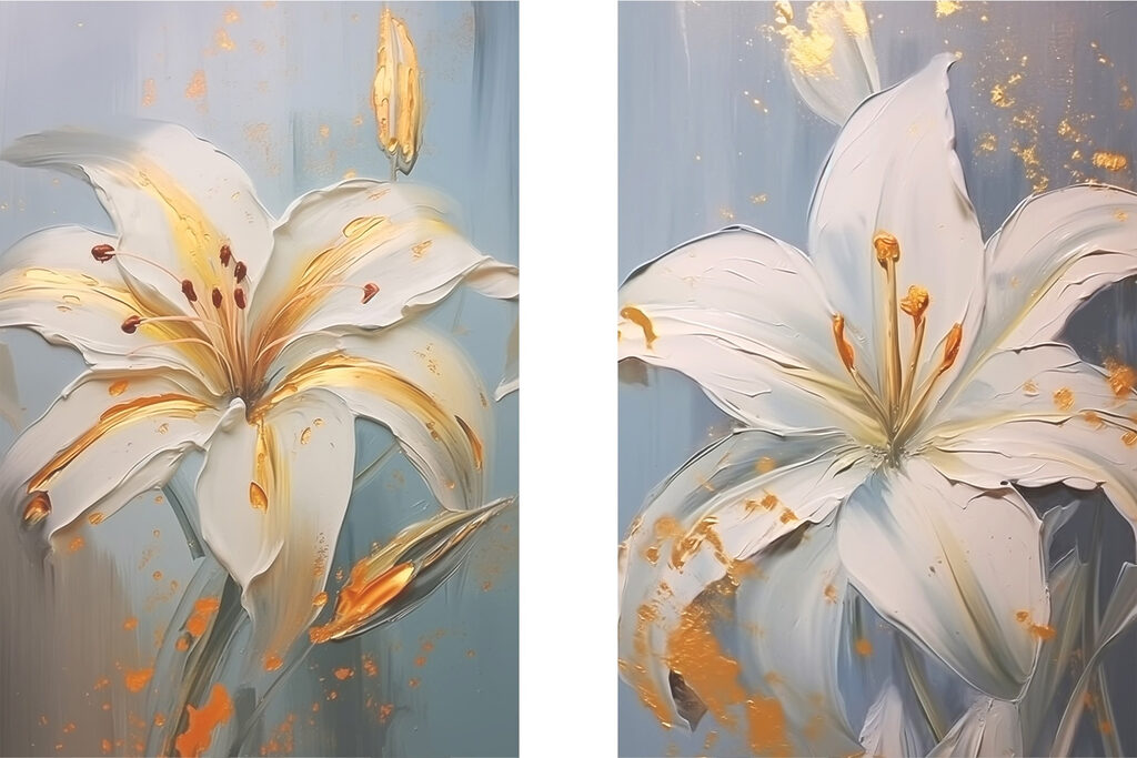 Painting of white flowers Painting of white flowers