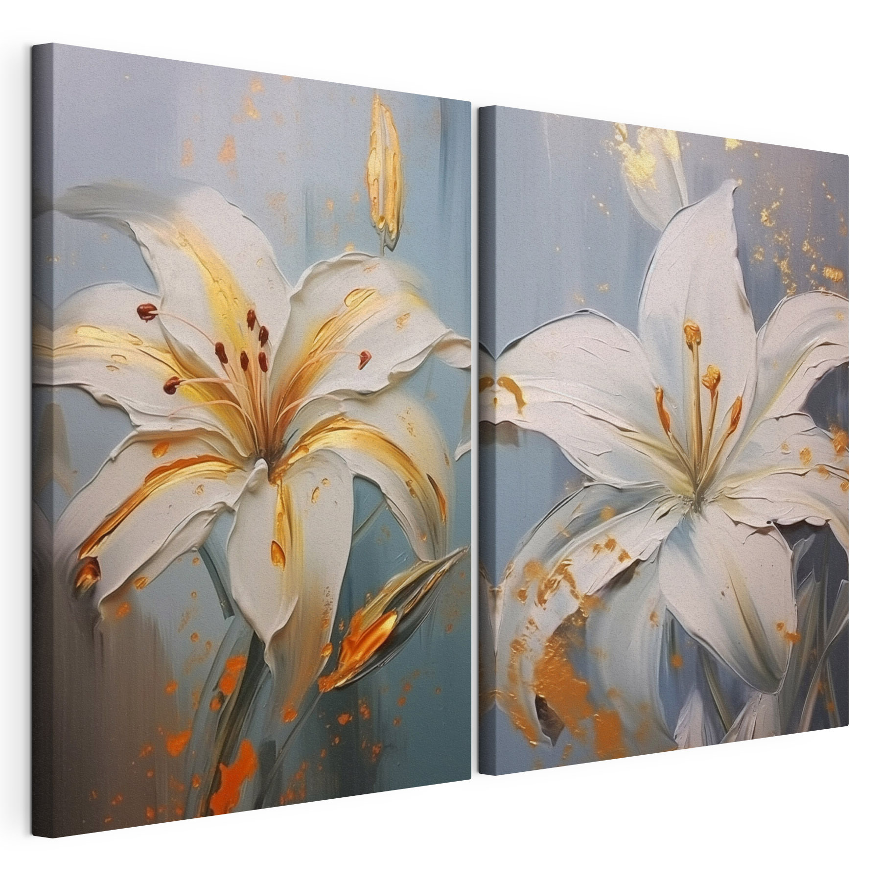 Painting of white flowers Painting of white flowers