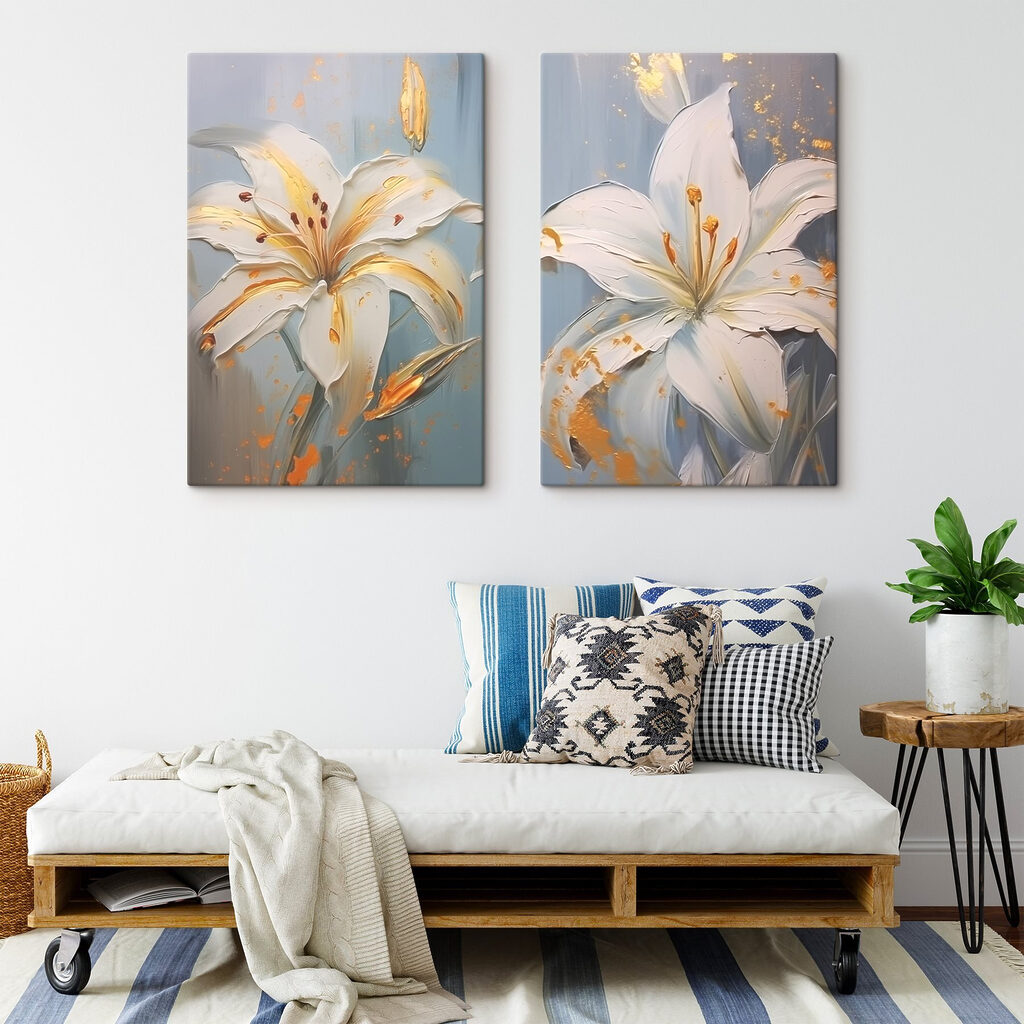 Painting of white flowers Painting of white flowers