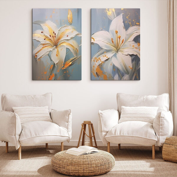 Painting of white flowers Painting of white flowers