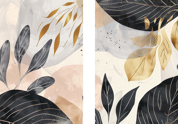 - Elegant leaves in soft hues