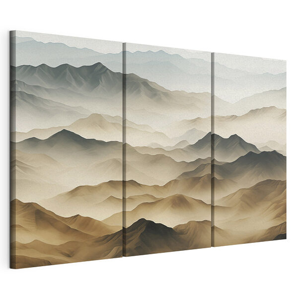 Bergkette im Nebel Modularer Leinwanddruck Bergkette im Nebel