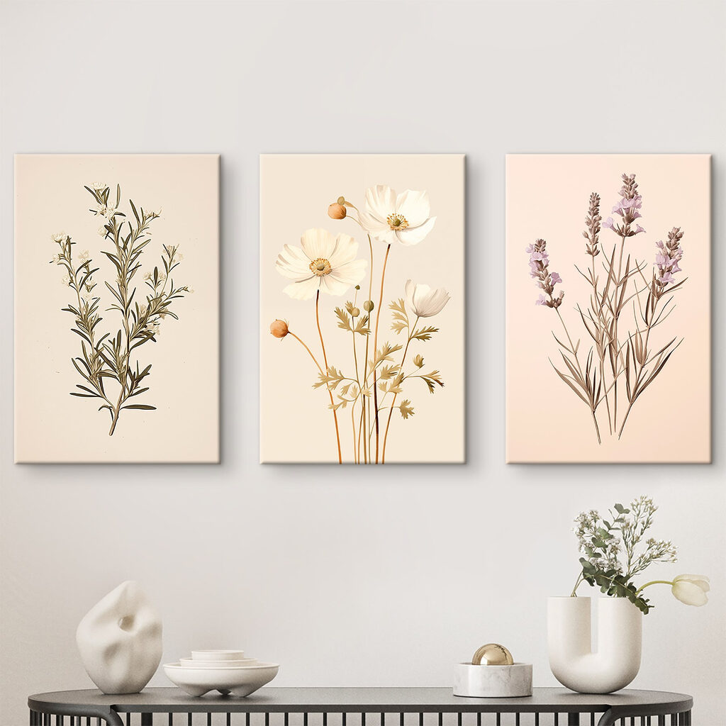 Painting of white flowers Painting of white flowers
