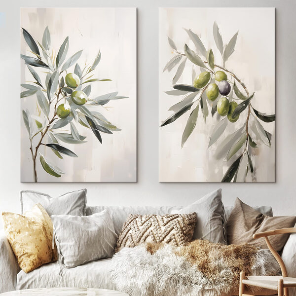 Painting of olives on a branch Painting of olives on a branch