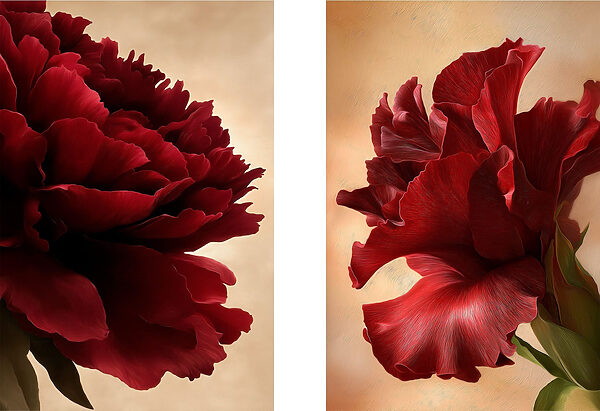 Vibrant petals in rich crimson tones