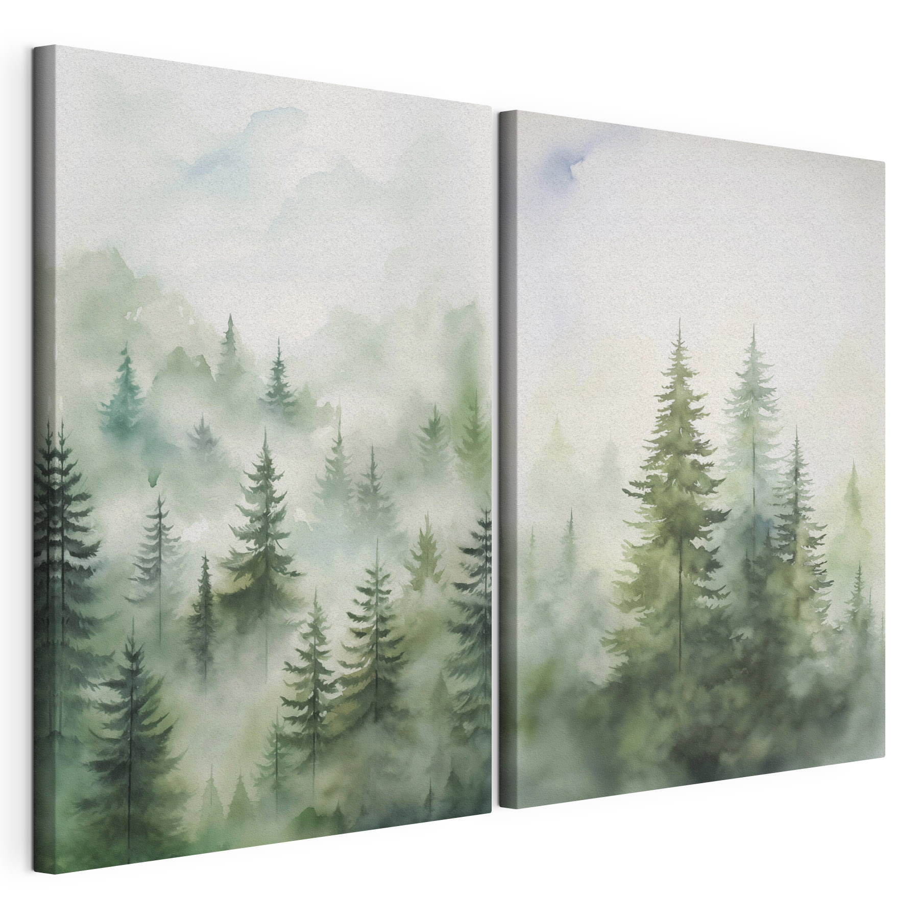 Painting of trees in the fog Painting of trees in the fog