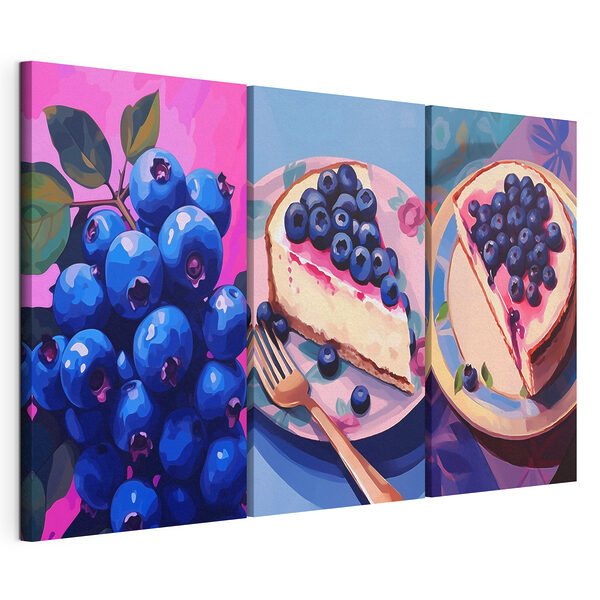 Collage aus Heidelbeeren Modularer Leinwanddruck Collage aus Heidelbeeren
