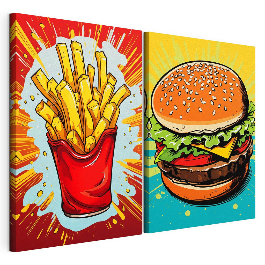 Burger and fries in a red bag