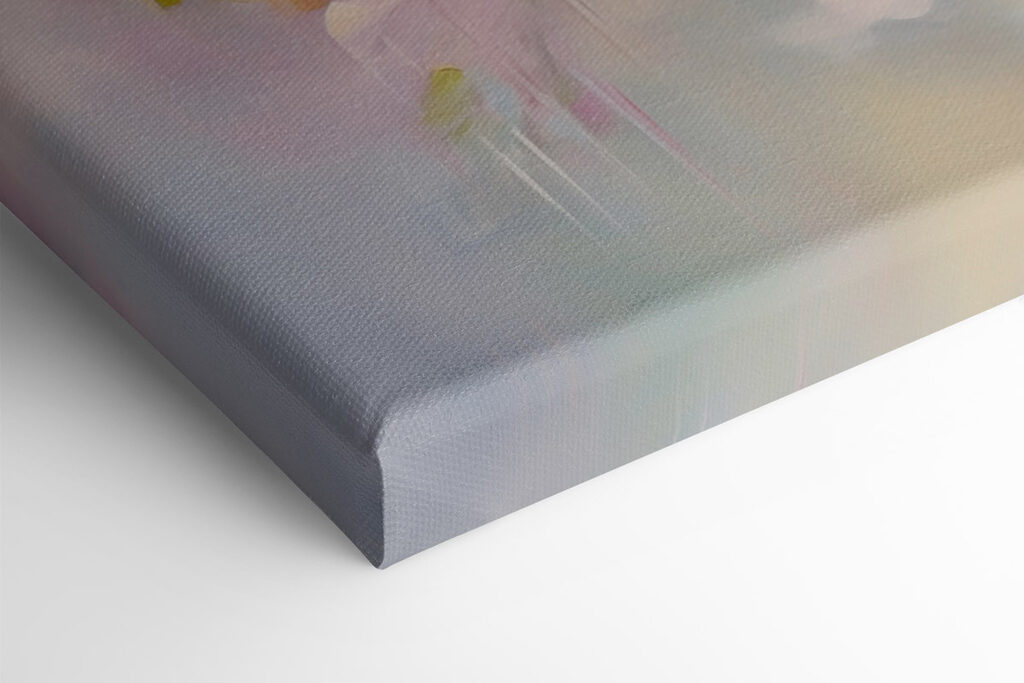 Painting of flowers on a white surface