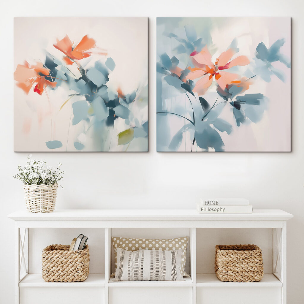 Painting of flowers and leaves Painting of flowers and leaves
