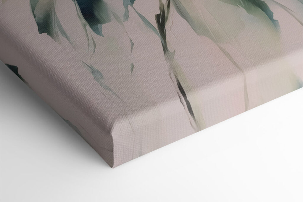 Two paintings of flowers on a white surface