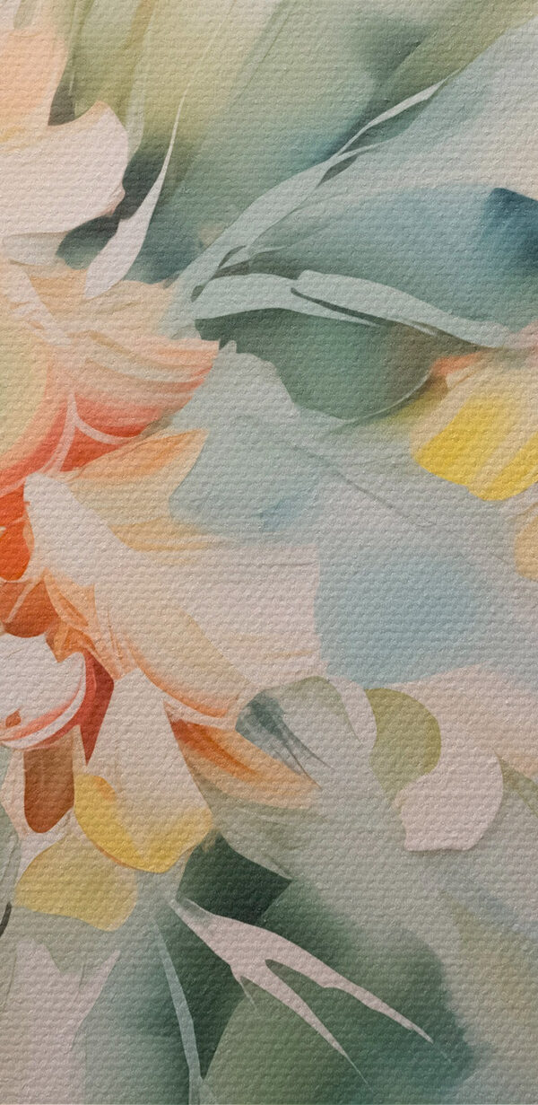 Two paintings of flowers on a white surface
