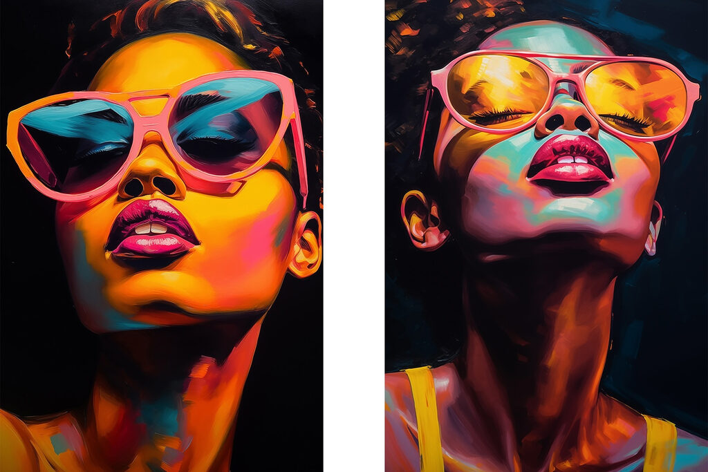 Woman with pink sunglasses Woman with pink sunglasses