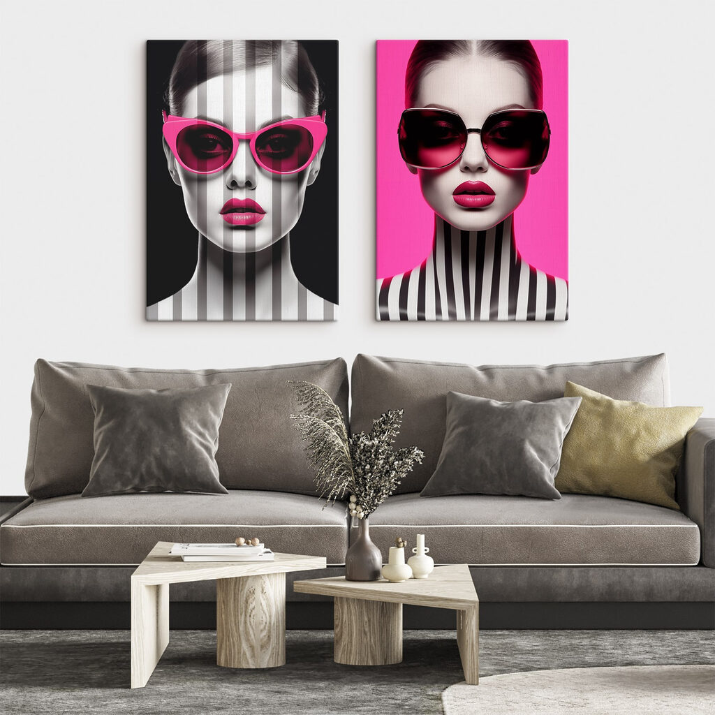 Woman with pink sunglasses