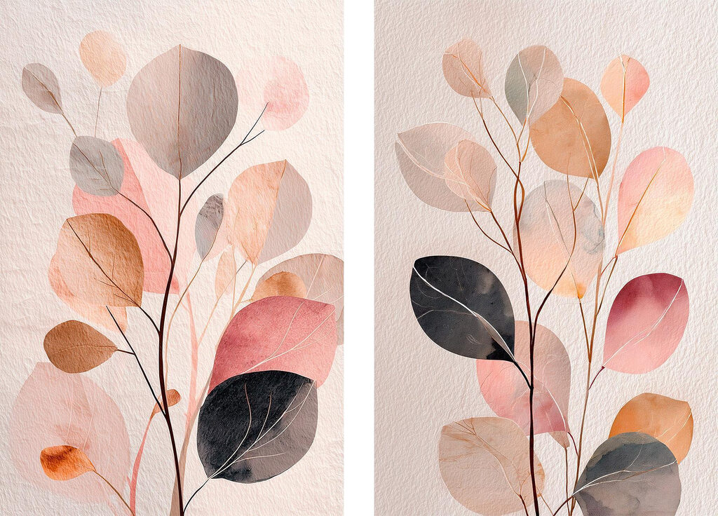Painting of a plant with leaves