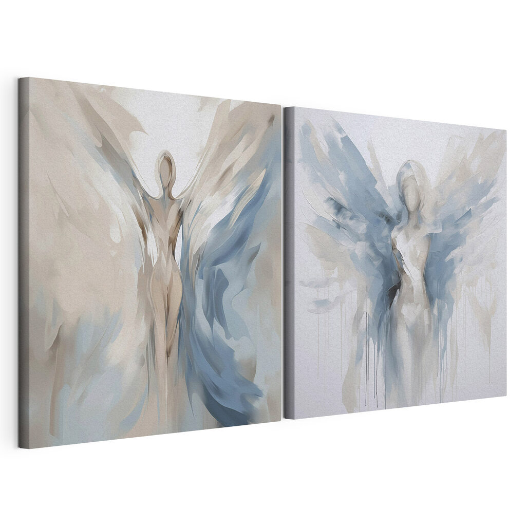 Painting of a woman with wings