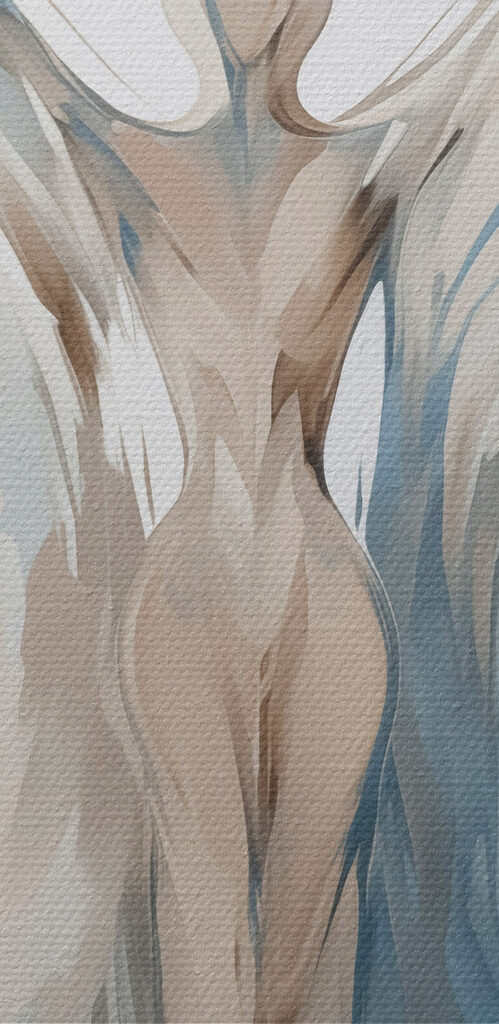 Painting of a woman with wings