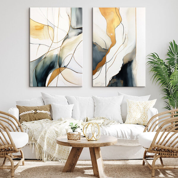 Two paintings of different colors Two paintings of different colors