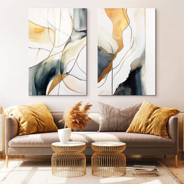 Two paintings of different colors Two paintings of different colors