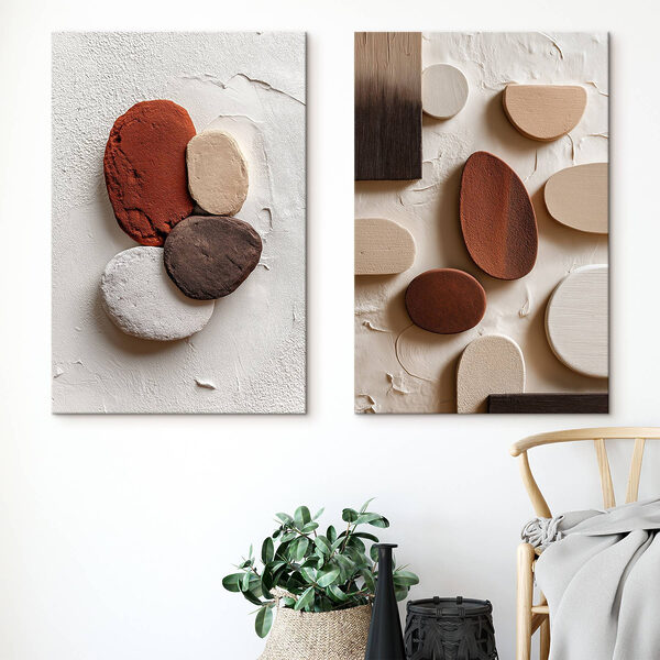 Organic shapes in earthy tones