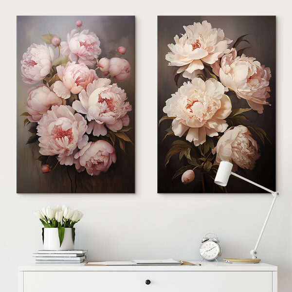 Painting of flowers on a black background Painting of flowers on a black background