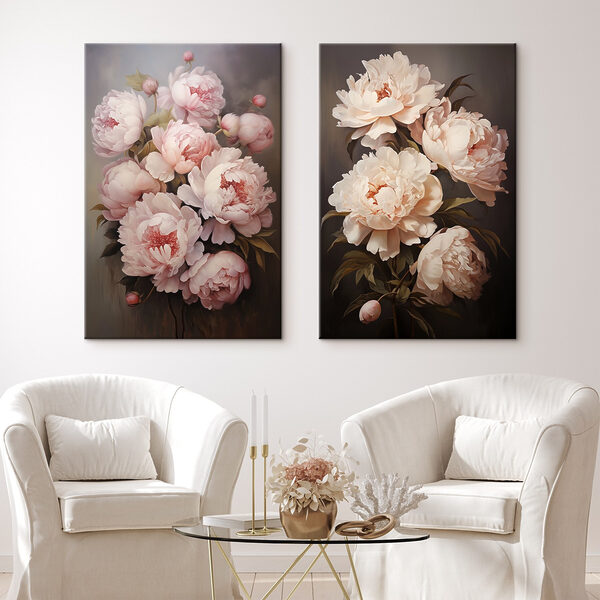 Painting of flowers on a black background Painting of flowers on a black background
