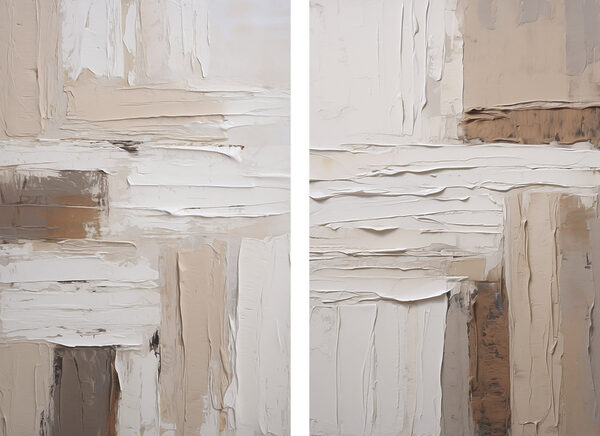 Collage of white and brown paint Collage of white and brown paint