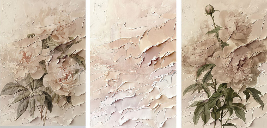Painting of flowers on a wall