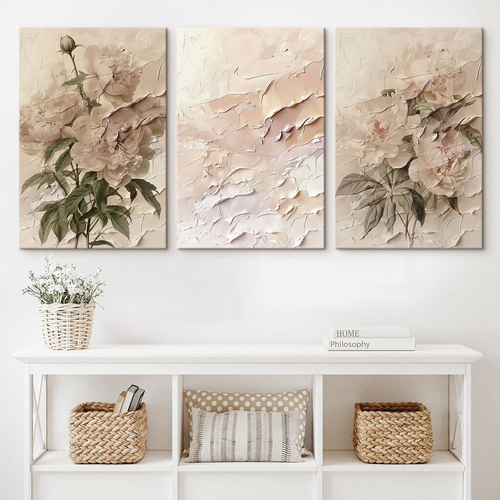 Painting of flowers on a wall