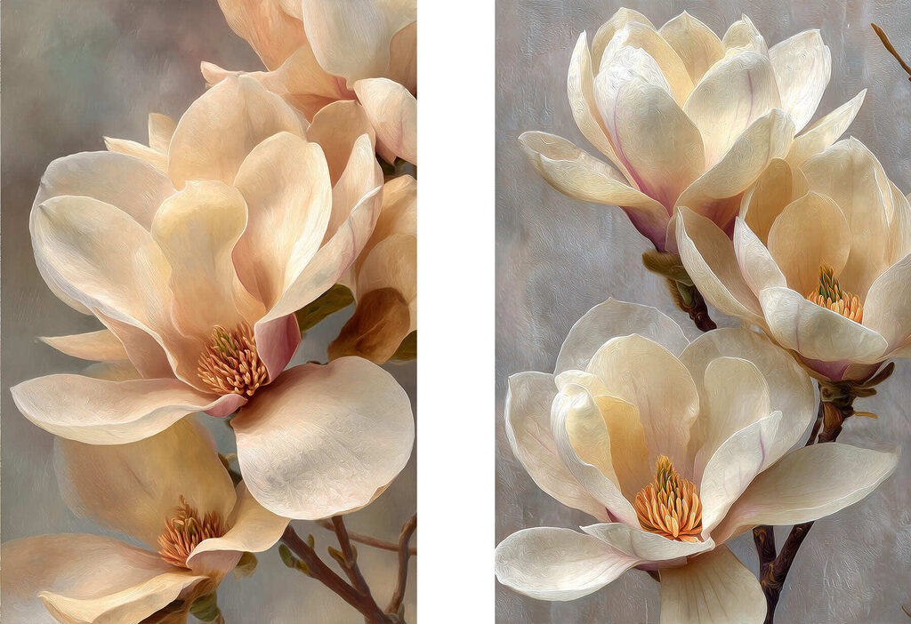 Delicate blooms in soft hues